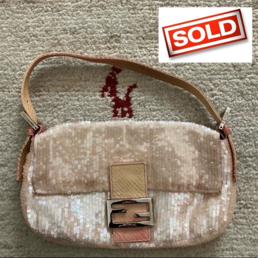 🚫SOLD🚫 FENDI IRIDESCENT SEQUIN OMBRÉ SNAKE BAGUETTE BAG SEX & THE CITY!!